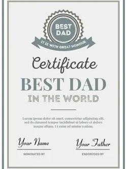best dad certificate