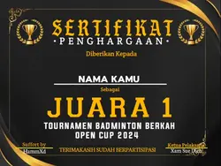 sertifikat BADMINTON