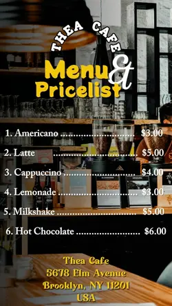 Pricelist Menu