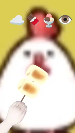 chicken eating snack