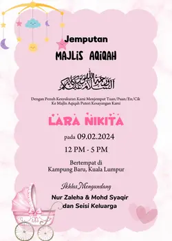 Majlis Aqiqah Invite