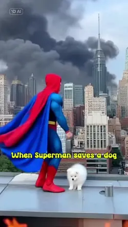 Superman saves a dog