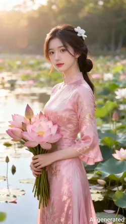 Ghép ảnh với hoa sen