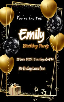 birthday card invite