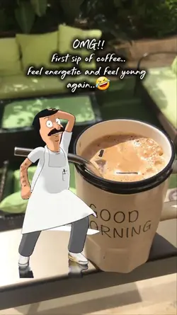 First sip of coffee 