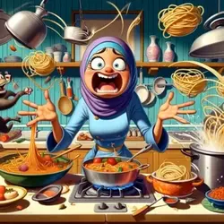 Cooking spaghetti 