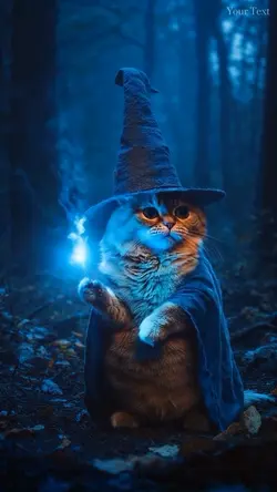 Funny Wizard Cat