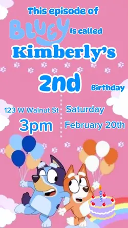  Bluey Invitation 