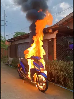 motorcycle burning 