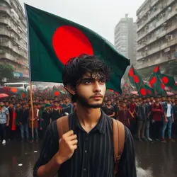 সবুজের বুকে  লাল