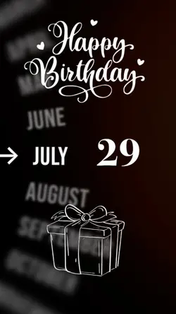 29th July Birthday 