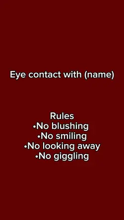 Eye contact...