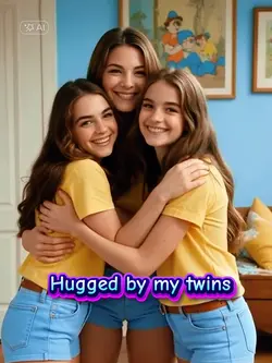 hugged by my twins 