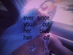 her blue hair