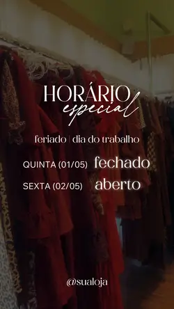 HORÁRIO FERIADO LOJA