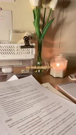my desk at night 
