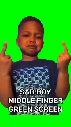Sad Boy Middle Finge