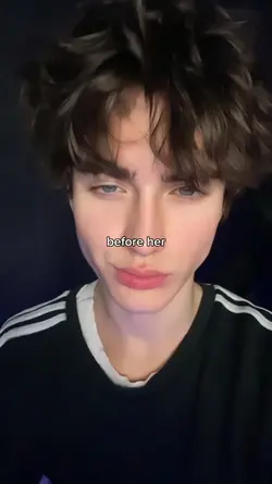 before her, with her