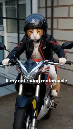cat ride motorcycle