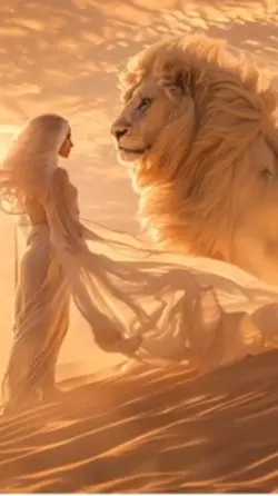 Lion blanc du désert
