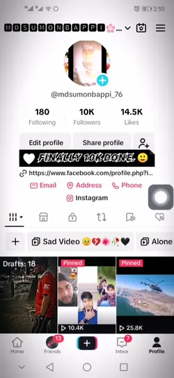10k done Followers M