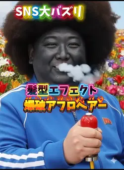 SNS大バズリ爆破アフロヘアーイメチェン