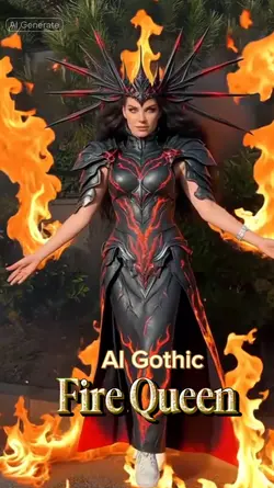 AI Gothic Fire Queen