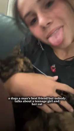 teenage girl nd cat