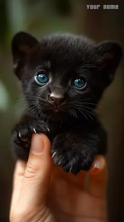 Cute tiny black cat