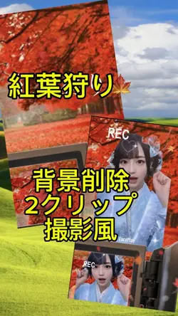 紅葉狩り2クリップ背景削除