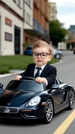 Baby Rides Car