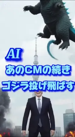 あのCMの続き、ゴジラ投げ飛ばす