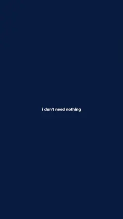 i don't need nothin