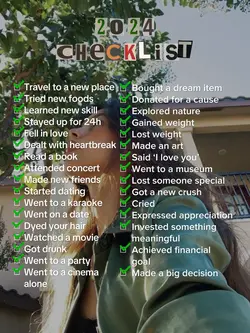 2024 checklist