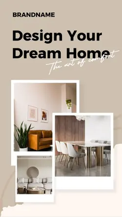 Beige Furniture New Arrivals Template With Collage Style