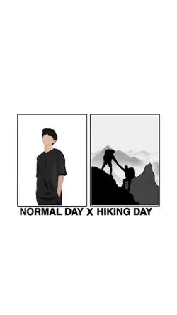 normal day vs hiking