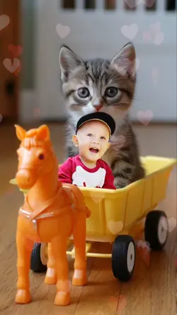 Cats and Toy Horses