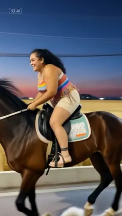 montando no cavalo 